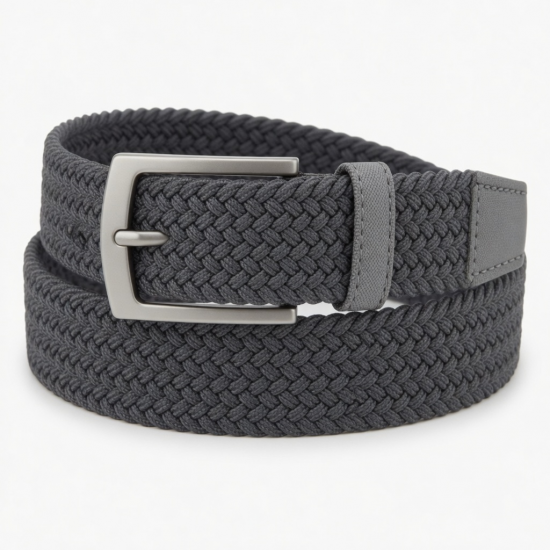 Men's Gray Woven Braided Belt
