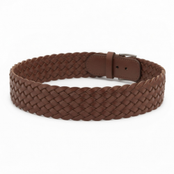 Braided Leather Wide Waist Woven Belt