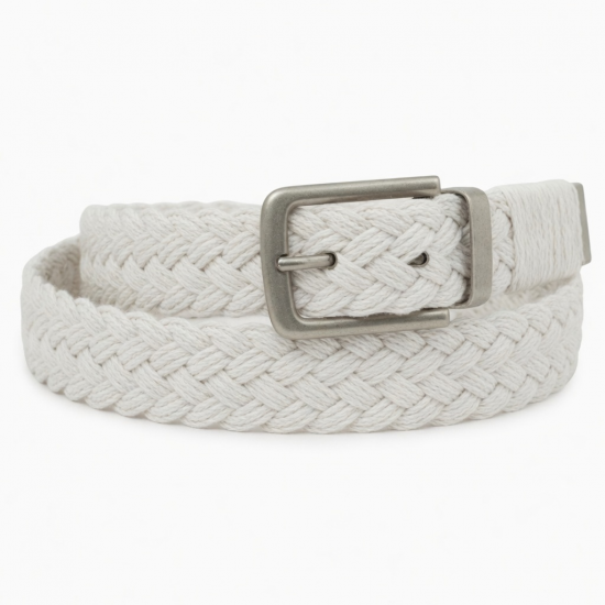 Vintage Women's White Braided Belt