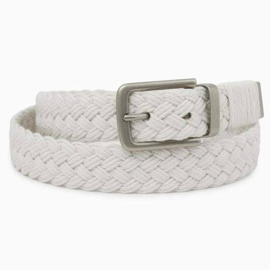 Vintage Women's White Braided Belt