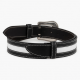 Black White Western Leather Buckle Belt