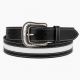 Black White Western Leather Buckle Belt