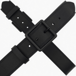 Wide Black Leather Women's Belt
