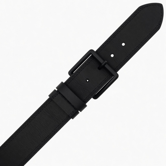 Wide Black Leather Women's Belt