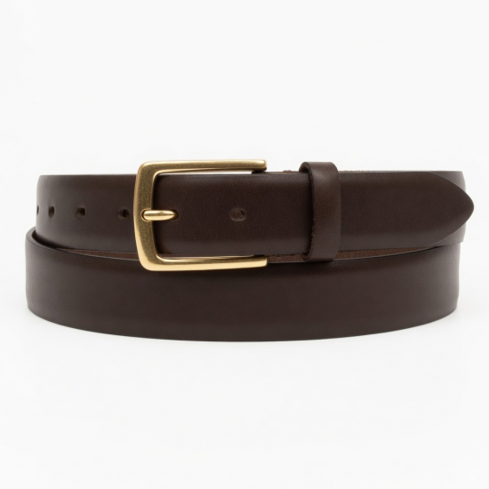 Brown Leather Dress Men's Belt