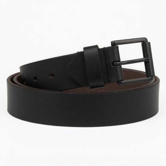Black Leather Work Men's Belt