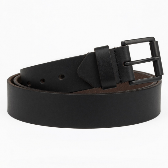 Black Leather Work Men's Belt