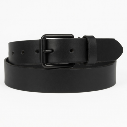 Vintage Black Leather Buckle Belt