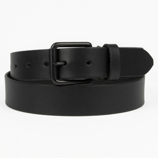 Vintage Black Leather Buckle Belt