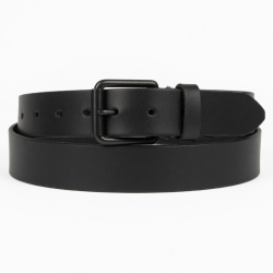 Vintage Black Leather Buckle Belt