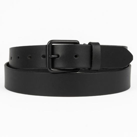 Vintage Black Leather Buckle Belt