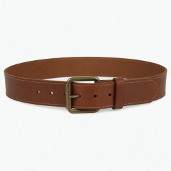 Vintage Tan Brown Leather Buckle Wide Belt