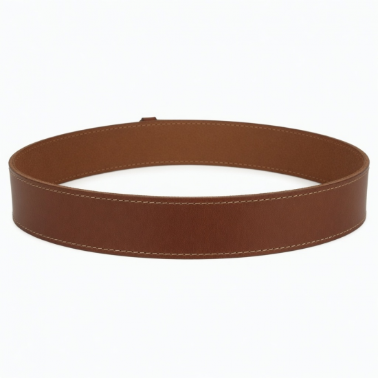 Vintage Tan Brown Leather Buckle Wide Belt