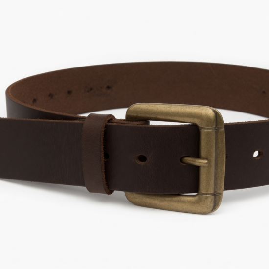 Vintage Leather Wide Buckle Belt