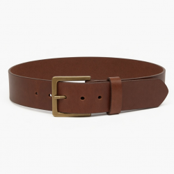 Unisex Leather Brown Wide Belt