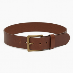 Unisex Leather Brown Wide Belt