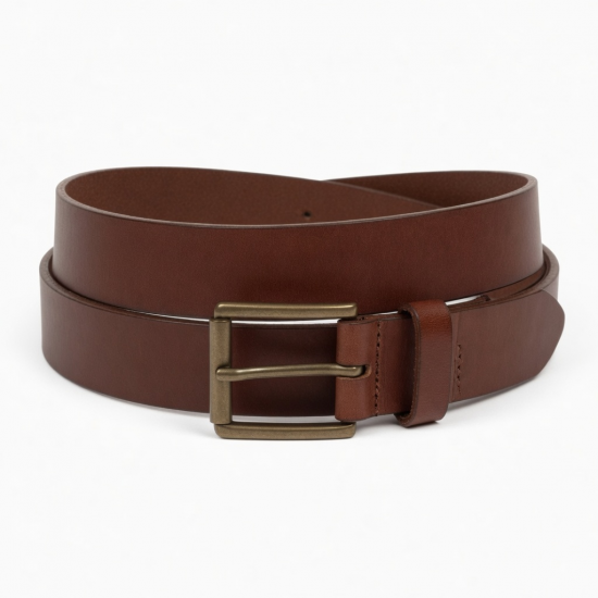 Brown Leather Red Belt