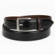 Men's Black Brown Leather Dress Belt