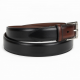 Men's Black Brown Leather Dress Belt