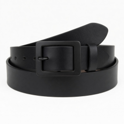 Wide Buckle Leather Belt