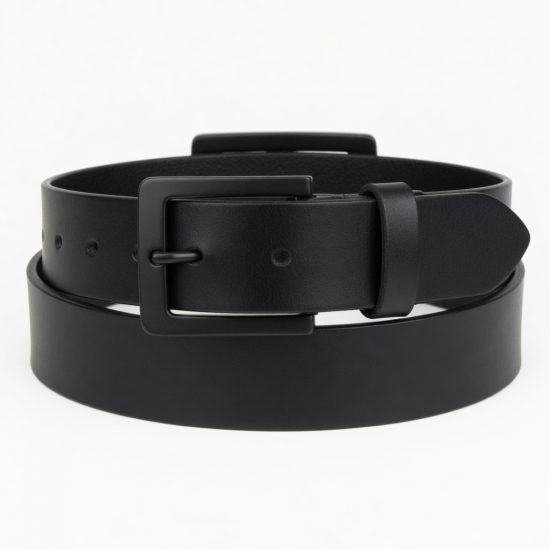 Wide Buckle Leather Belt