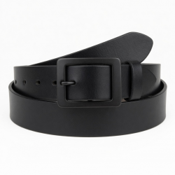 Wide Buckle Leather Belt