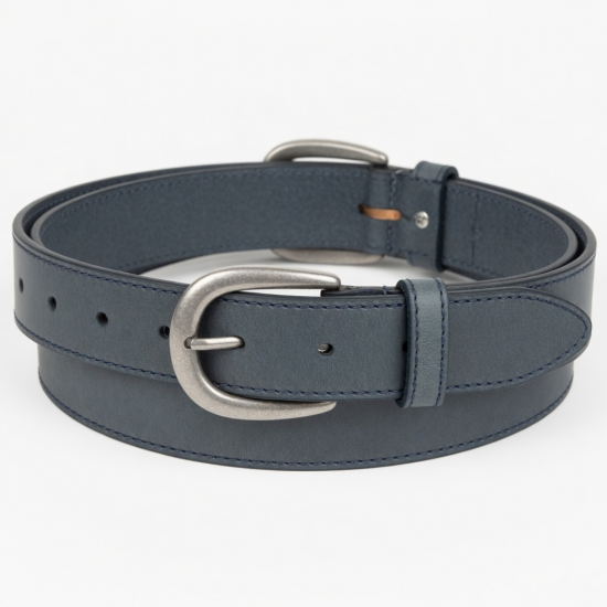 Western Leather Gray Blue Belt