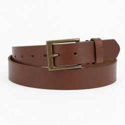 Brown Leather Buckle Women's Belt